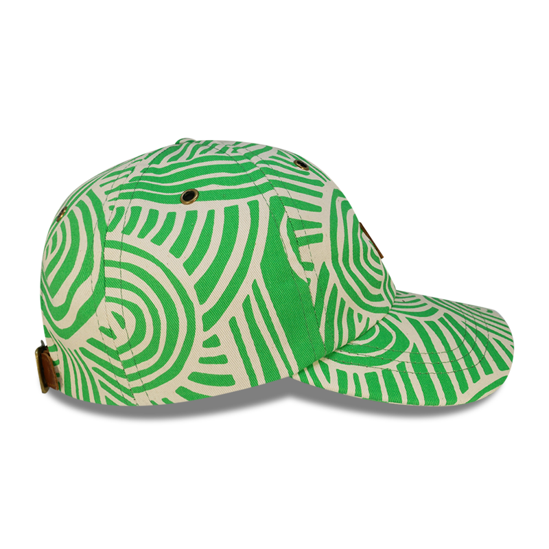 green zen 6 panel dad hat