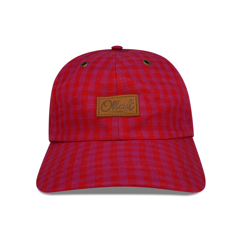 red Gingham - 6 PANEL DAD HAT