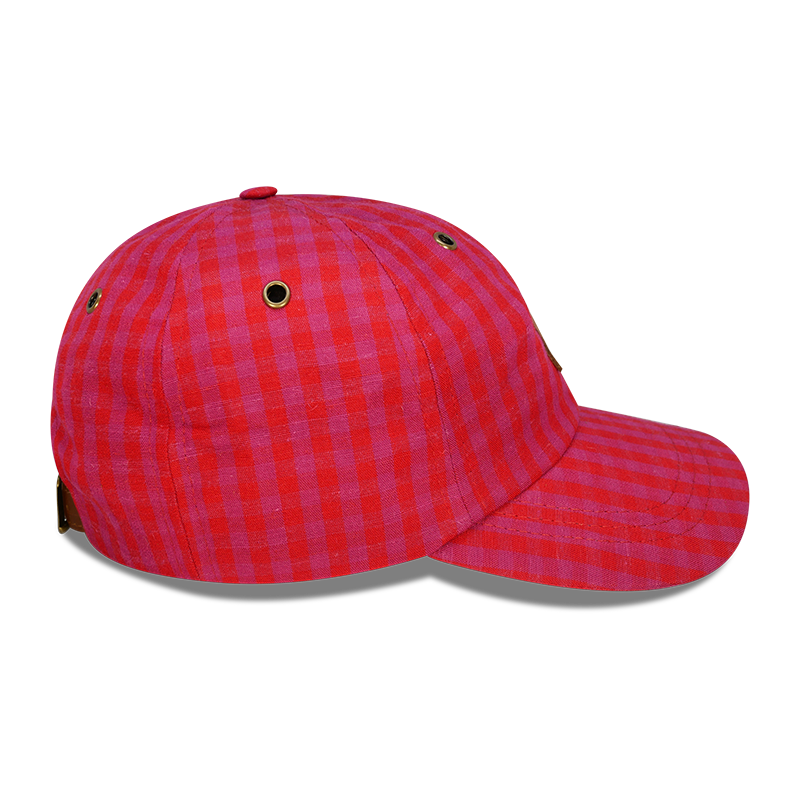 red Gingham - 6 PANEL DAD HAT