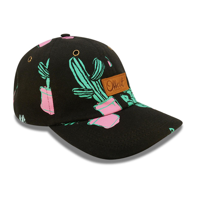 black cactus 6 panel dad hat