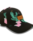 black cactus 6 panel dad hat