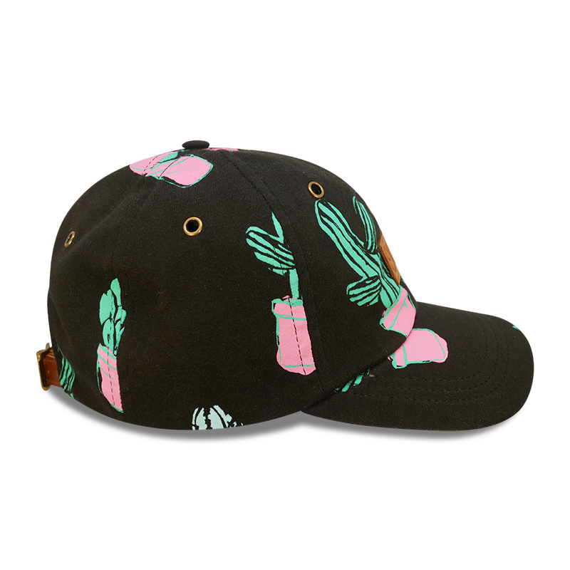 black cactus 6 panel dad hat