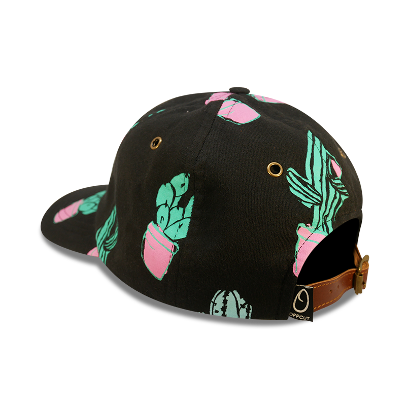 black cactus 6 panel dad hat